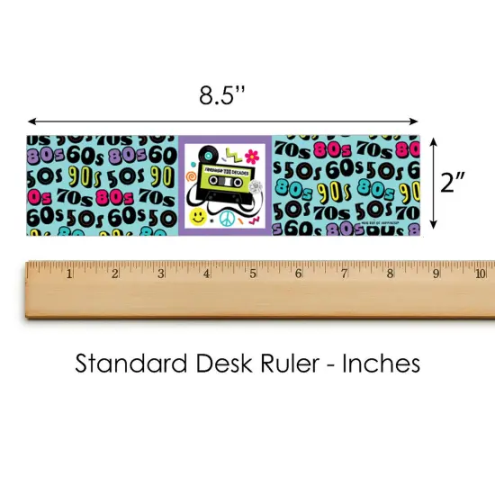 Big Dot of Happiness Through the Decades - 50s, 60s, 70s, 80s, and 90s Party Water Bottle Sticker Labels - Set of 20 {6}