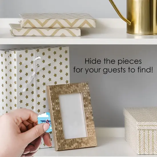 Big Dot of Happiness Taking Flight Airplane Vintage Plane Baby Shower or Birthday Party Scavenger Hunt 1 Stand and 48 Game Pieces - Hide and Find Game {4}