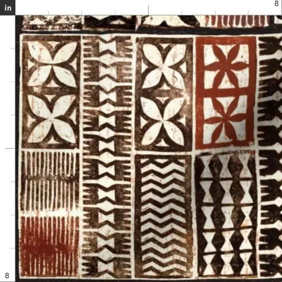Various Fabrics by the Yard or Fat Quarter Brown, Mudcloth, Panpacific, Tapa, Tiki, Aloha, Hawaii, Fiji, Custom Printed Fabric by Spoonflower {4}