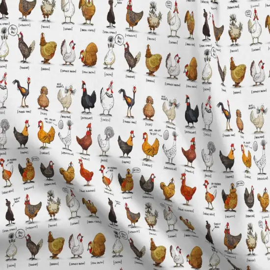 Various Fabrics by the Yard or Fat Quarter Chickens World Chicken Illustration Cute Rooster Modern Farmhouse Farm Animal Shabby Chic Kitchen Livestock Custom Printed Fabric by Spoonflower {5}