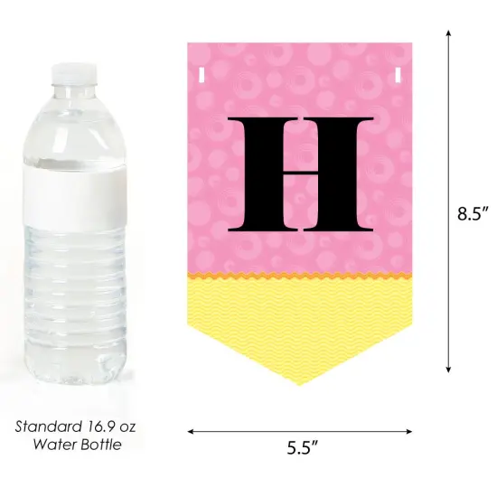 Big Dot of Happiness Pink Ducky Duck - Girl Birthday Party Bunting Banner - Pink Party Decorations - Happy Birthday {4}