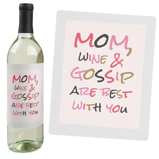Big Dot of Happiness Mom, I Must Confess - Gift For Women - Wine Bottle Label Stickers - Set of 4 {6}