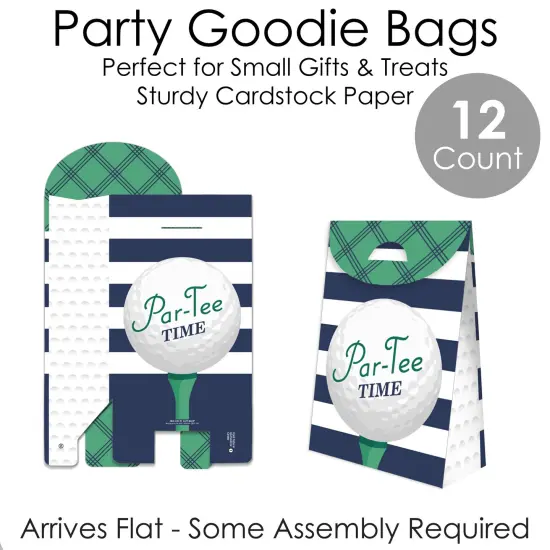 Big Dot of Happiness Par-Tee Time - Golf - Birthday or Retirement Gift Favor Bags - Party Goodie Boxes - Set of 12 {7}
