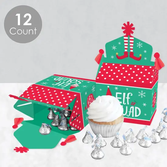 Big Dot of Happiness Elf Squad - Treat Box Party Favors - Kids Elf Christmas and Birthday Party Goodie Gable Boxes - Set of 12 {4}