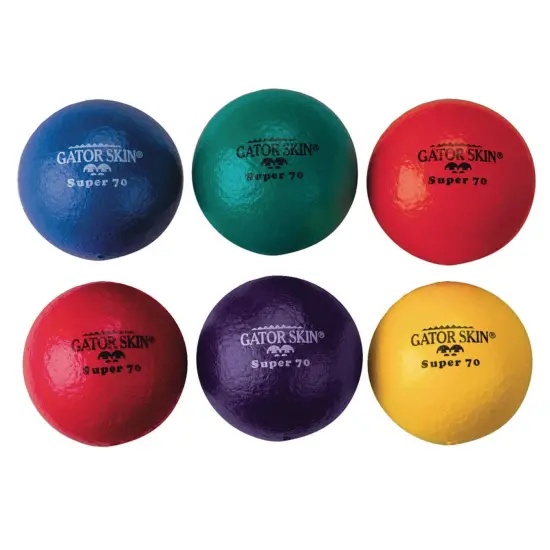 S&S Worldwide Gator Skin Super 90 Balls. 3.5" PU Coated Foam Balls. Soft No-Sting Balls are Great for Indoor Baseball/Softball, Floor Hockey, Dodgeball and PE Games. Set of 6. {1}