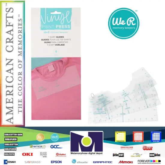 We R Memory Keepers - VINYL PRINT PRESS - T-SHIRT ALIGNMENT GUIDES (6 PIECE) 60000772 by American Crafts {1}