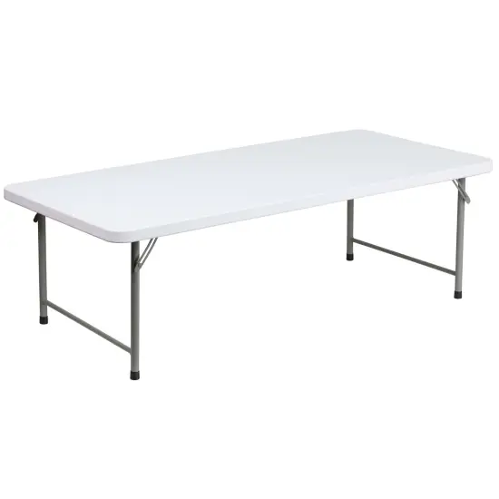 Emma and Oliver 4.93-Foot Kid's Plastic Folding Activity Table - Play Table Granite White {1}
