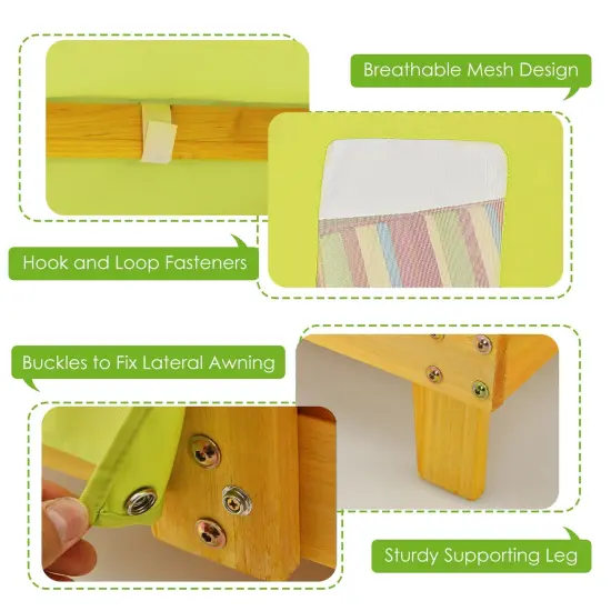 Kids Patio Lounge Chair with Cup Holders and Awning {5}