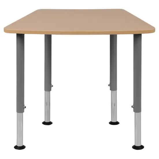 Emma and Oliver Hex Collaborative Adjustable Student Desk - Home and Classroom Natural {6}