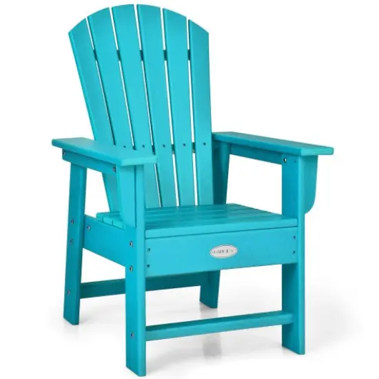 Kids Adirondack Chair with Ergonomic High Backrest and Wide Armrest Perfect Gift for Christmas or Birthdays Turquoise {1}