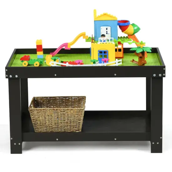 Solid Multifunctional Wood Kids Activity Play Table Brown {4}