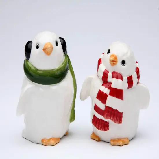 Hand Painted Ceramic Christmas Penguin Couple Salt & Pepper Shakers, Home D&eacute;cor, Gift for Her, Gift for Mom, Kitchen D&eacute;cor, Christmas D&eacute;cor {3}