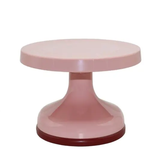 Rotating Cake Decorating Turntable -Pink Plastic. {2}