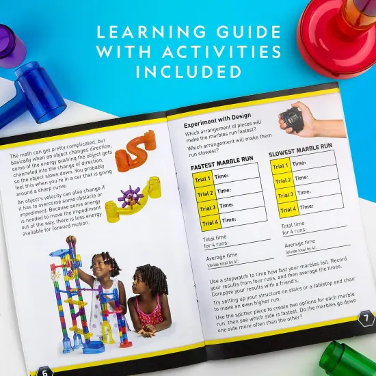 Glowing Marble Run – Construction Set with 15 Glow in the Dark Glass Marbles & Storage Bag, STEM Gifts for Boys and Girls, Building Project Toy (Amazon Exclusive) {4}