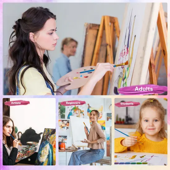 20 Pieces Paint Brushes Set for Acrylic Painting, Oil Watercolor Acrylic Paint Brush, Artist Paintbrushes for Body Face Rock Canvas, Kids Adult Drawing Arts Crafts Supplies, Blue {6}