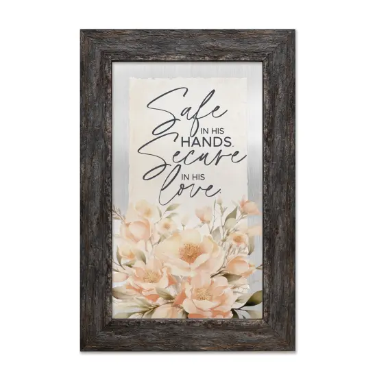 Safe In His Hands Metalscape Framed Wall Art - 8 inches x 12 inches {1}