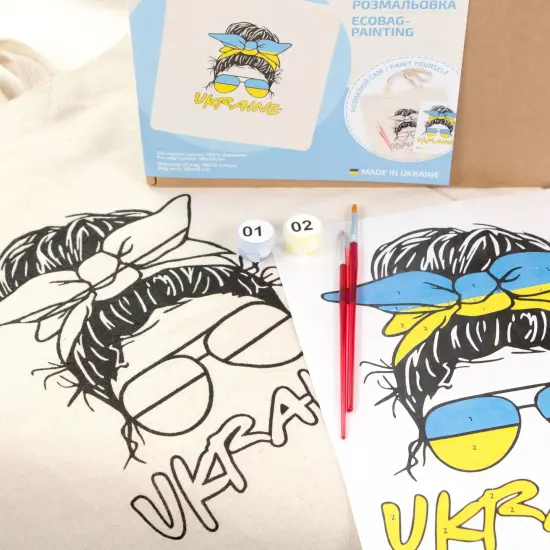 ROSATalent: Eco-Friendly Cotton Ecobag Coloring Kit &ndash; Ukraine Design (220 GSM, 38x42 cm) {4}