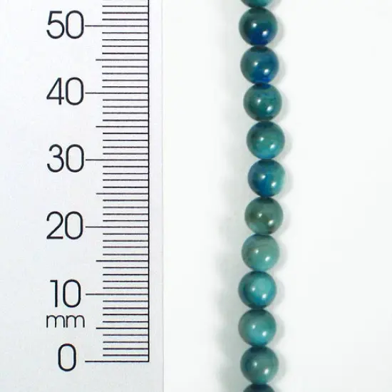6 Packs of Tinted Shell 5mm Round Blue 2x8" Strand {1}