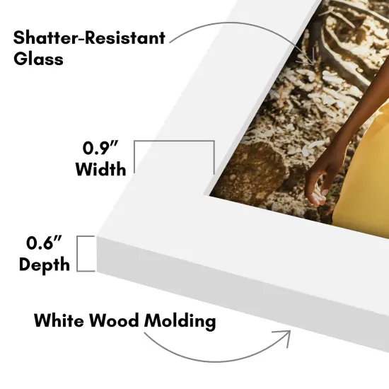 Americanflat Gallery Wall Picture Frames - Set of 10 - 8x10 (2), 5x7 (4), 4x6 (4) - Picture Frame Set - Shatter Resistant Glass - Adjustable Hanging Hardware - Easel for Table Display White {3}