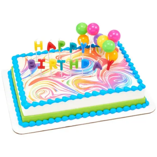 Happy Birthday Neon Candles DecoSet&reg; Cake Decoration {2}