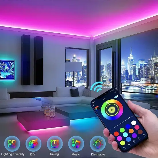 Music Sync Bluetooth LED Strip Lights with Remote {4}