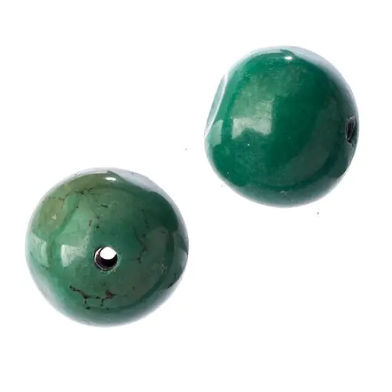 Earth's Jewel 12mm Turquoise Green Dyed Stabilized Semi-Precious Strung Bead {2}