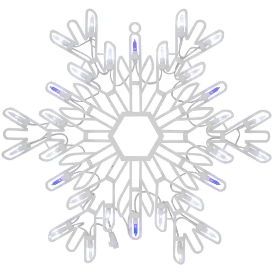 Northlight LED Lighted Snowflake Christmas Window Silhouette - 15" - Pure White and Blue {3}