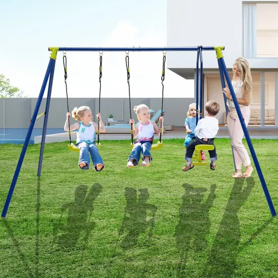 440 Pounds Kids Swing Set with Two Swings and One Glider {2}