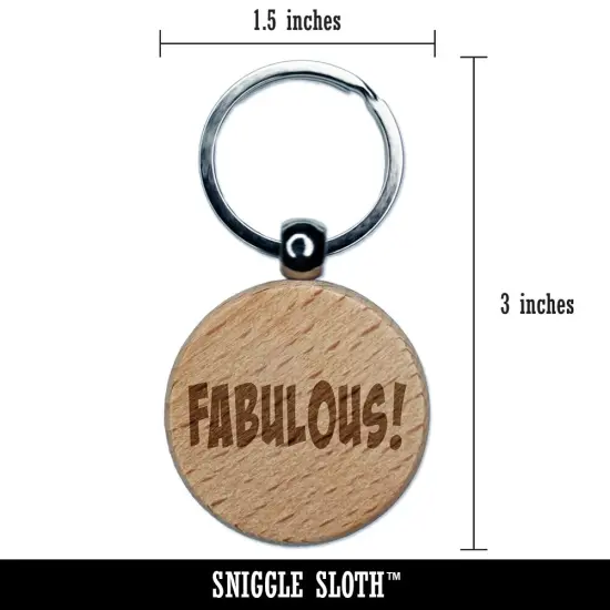 Fabulous Teacher School Fun Text Engraved Wood Round Keychain Tag Charm {2}