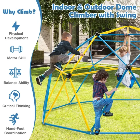 10 Feet Dome Climber with Swing and 800 Lbs Load Capacity {2}