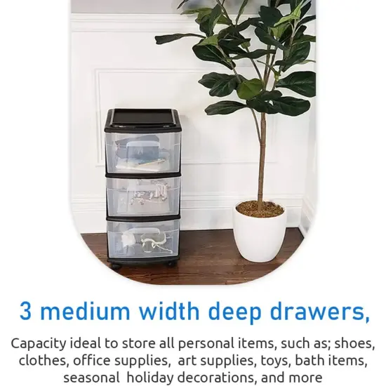 Plastic 3 Drawer Medium Home Storage Container {3}