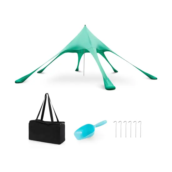 Beach Canopy Tent with UPF50+ Sun Protection and Shovel Green {1}