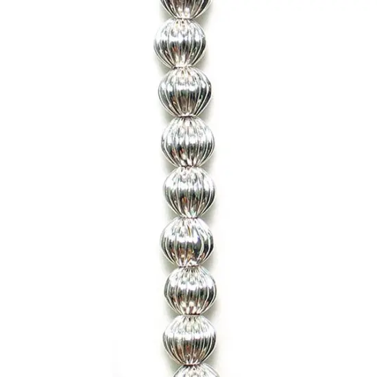 6 Packs of Pleated Metal Beads Pack of 13 {1}