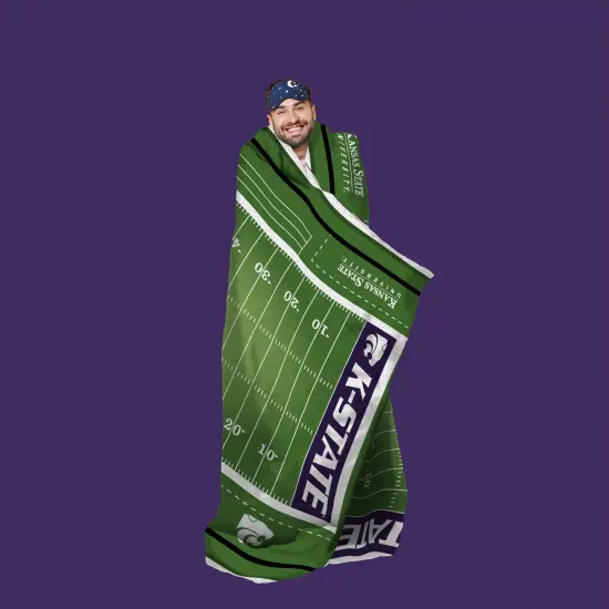 Sleep Squad Kansas State Wildcats Football Field 60” x 80” Throw College Blanket {2}