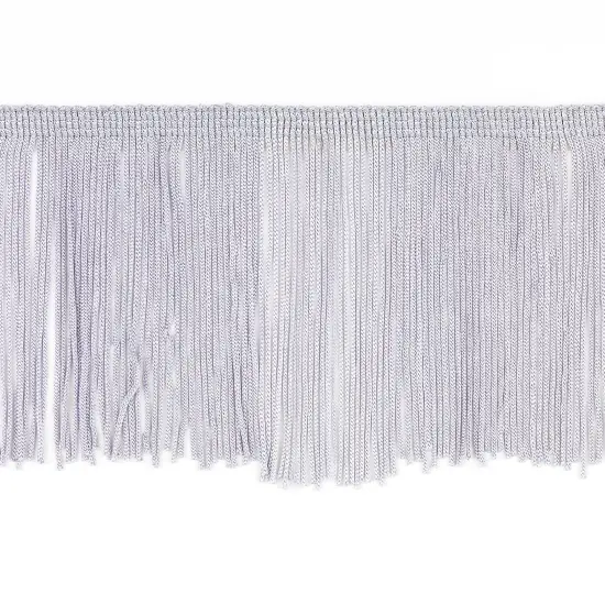 10 Yards of 4" Chainette Fringe Trim | 10 yard cut Silver/Grey {1}