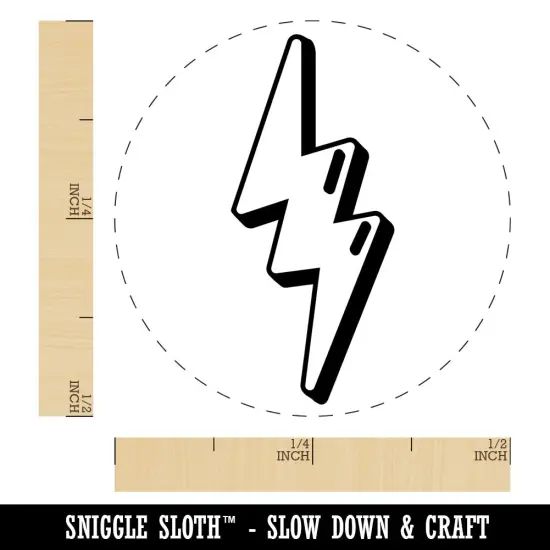 Quirky Lightning Bolt Self-Inking Rubber Stamp for Stamping Crafting Planners Purple {1}