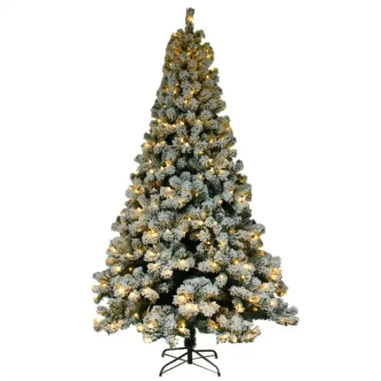 6ft Flocking Tied Light 1202 Branches Christmas Tree {2}