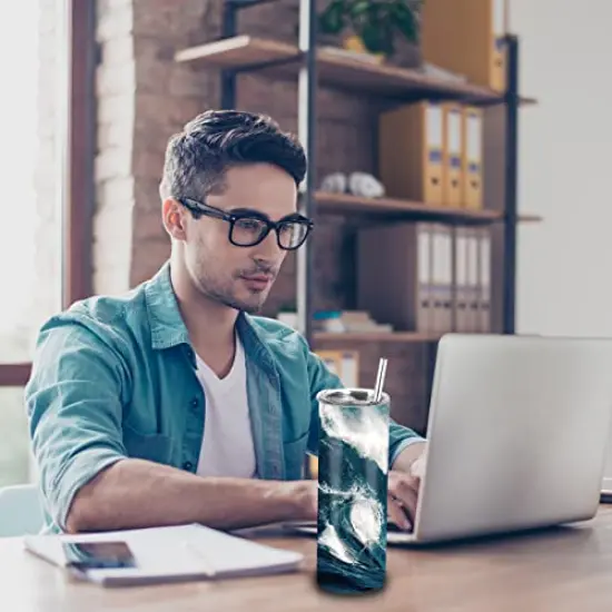 8 Pieces Sublimation Tumblers Blank 20 oz Straight Skinny Bulk for Heat transfer, Double Wall Insulated Tumbler with Lids, Straw, Rubber Bottoms, Individually Gift Boxed and Shrink Wrap Films {2}