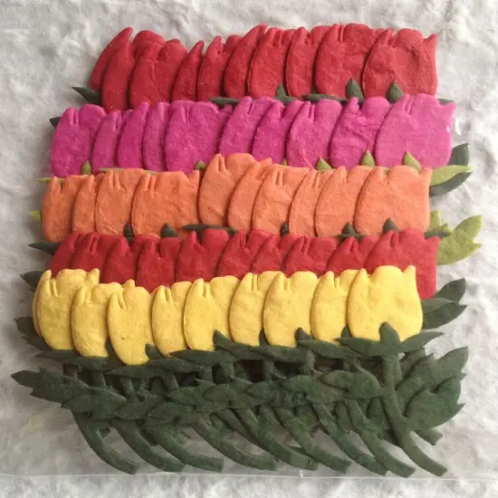 50 Roses rose Diecut Handmade Mulberry Paper . {3}