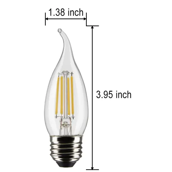 3PK - 4.5w CA11 Candle LED 2700K Medium Base Non-Dimmable - 40w equiv Soft White {4}