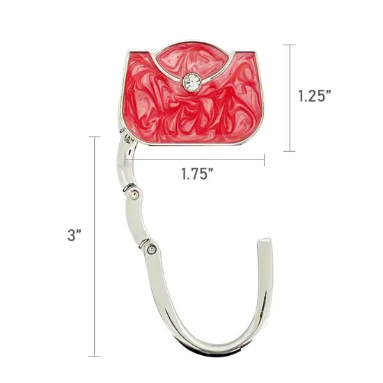 Wrapables Stylish Purse Hook Hanger, Foldable Handbag Table Hanger, Rose Handbag {6}