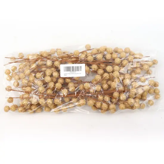 Gold Beaded Berry Spray: Set of 12, 17-Inch, with 25 Berries by Floral Home&reg;, Floral Home by Artificial Flowers {3}