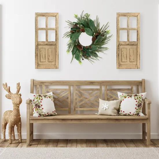 Northlight Miniature Weathered Wooden Door Wall Decoration - 28" Beige {3}