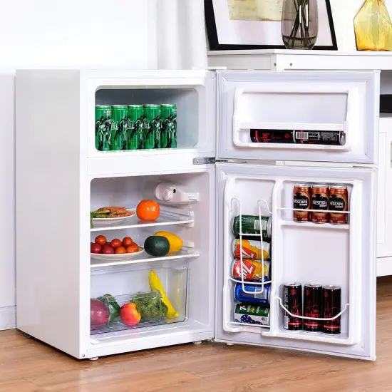 Compact Stainless Steel Refrigerator White {3}