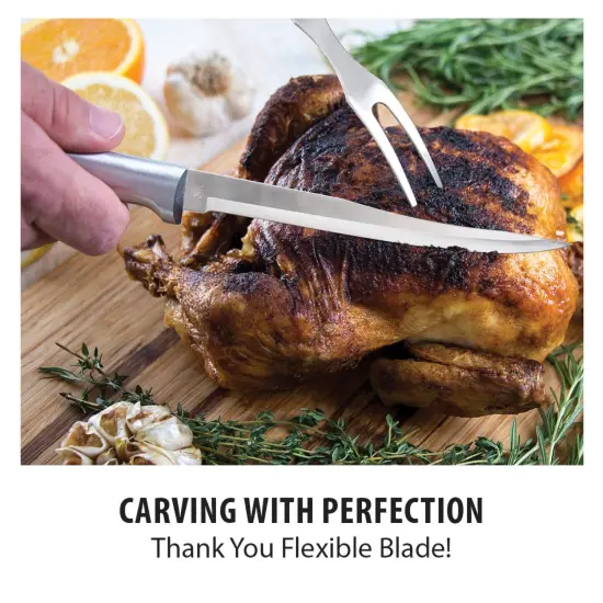 Rada Cutlery Carving/Boning Knife to Carve, Skin, and Debone Meats, Stainless Steel with Solid Aluminum Handle {3}