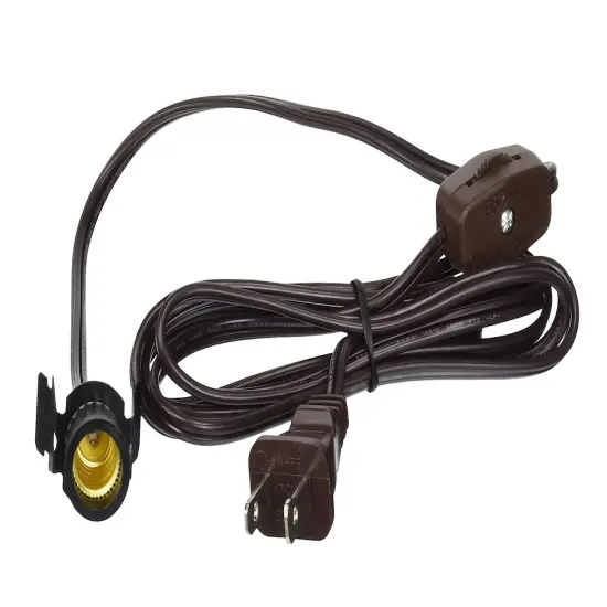 Lighting Cord Set W/Skt And Switch 6Ft, Brown {1}