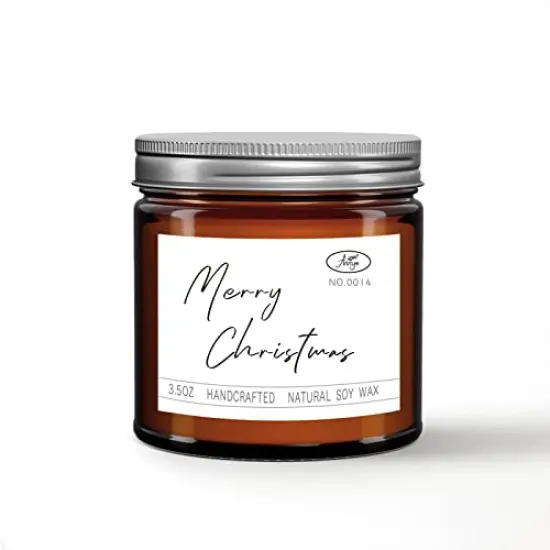 Merry Christmas Scented Candles| Cypress,Peppermint,Rose,Geranium Scented Soy Candle| Christmas,Thanksgiving,Birthday Gift for Women,Men {2}