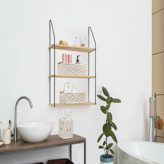 Sorbus Paper Rope Bathroom Baskets & Tissue Holder 3 Piece Set White {4}