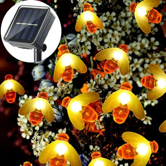 Waterproof Solar Outdoor Lights Bee string lights {4}