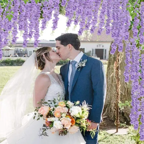 Artificial Wisteria Vine Garland for Garden Wedding Decor {4}